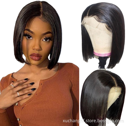 Peruvian Human Hair Lace Front Wigs For Women Boy Cut Short Bob Glueless Hd Thin Film Lace Frontal Bob 8 Inch Wholesale Vendors